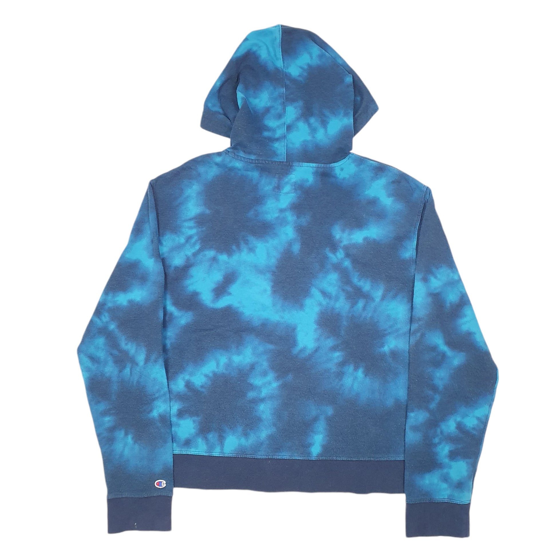 Womens Blue Champion Tie Dye Hoodie Jumper