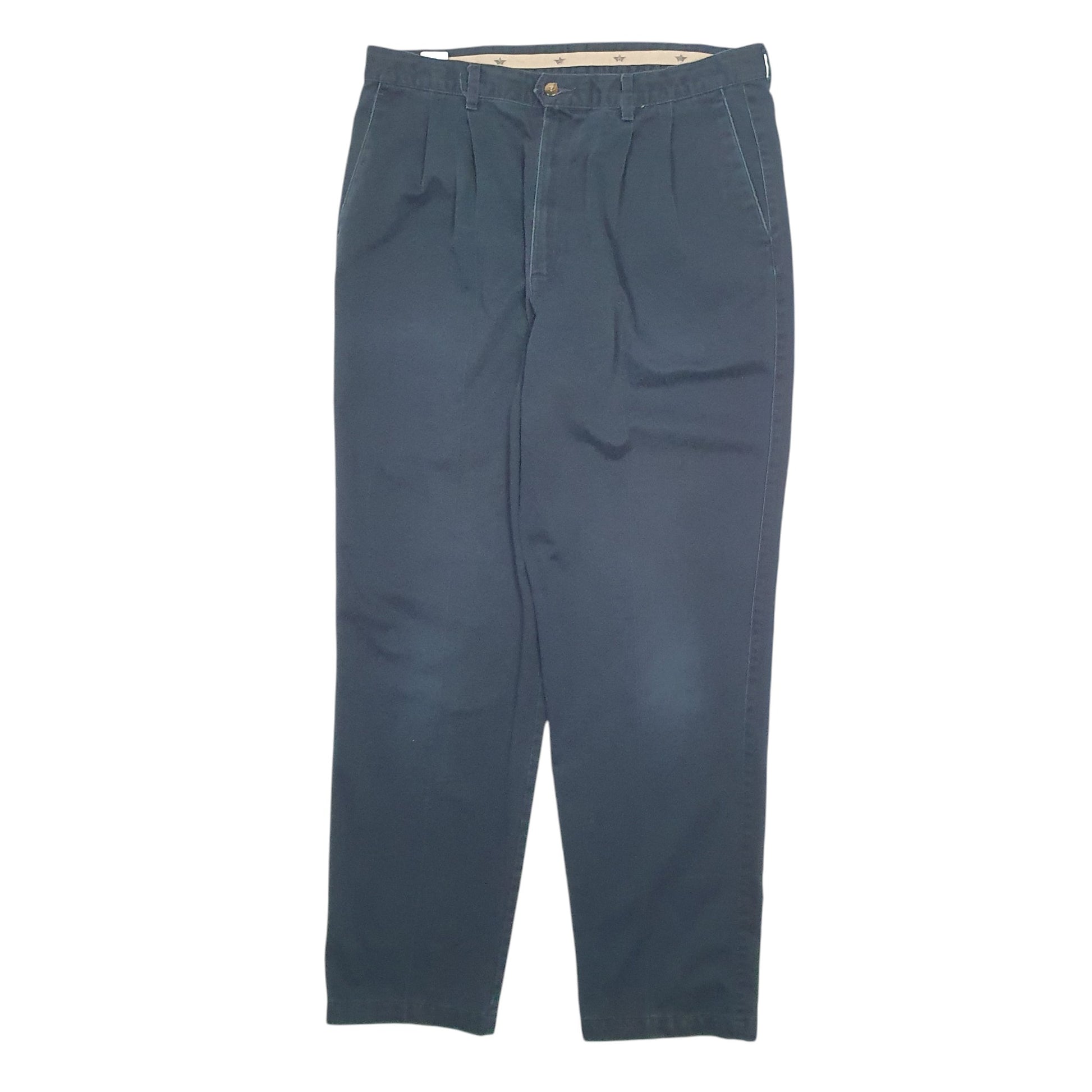Mens Navy Dockers Double Pleated Chino Trousers