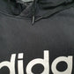 Mens Black Adidas Spellout Hoodie Jumper