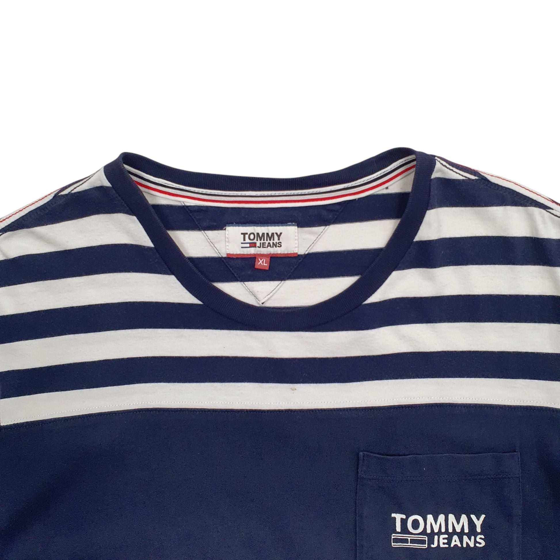 Mens Navy Tommy Hilfiger Stripes Short Sleeve T Shirt