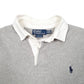 Mens Grey Polo Ralph Lauren Rugby Shirt Top Crewneck Jumper