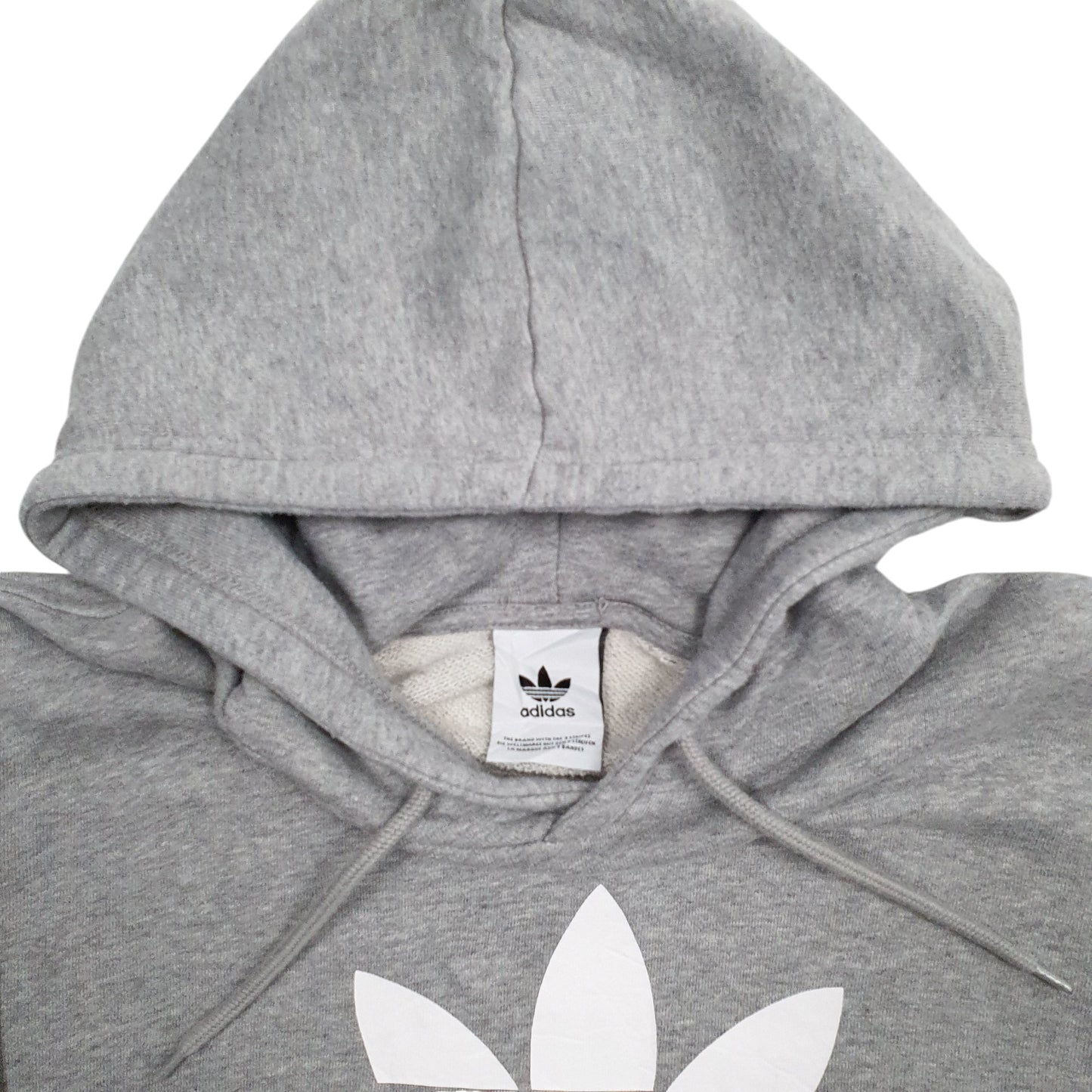 Mens Grey Adidas Spellout Hoodie Jumper