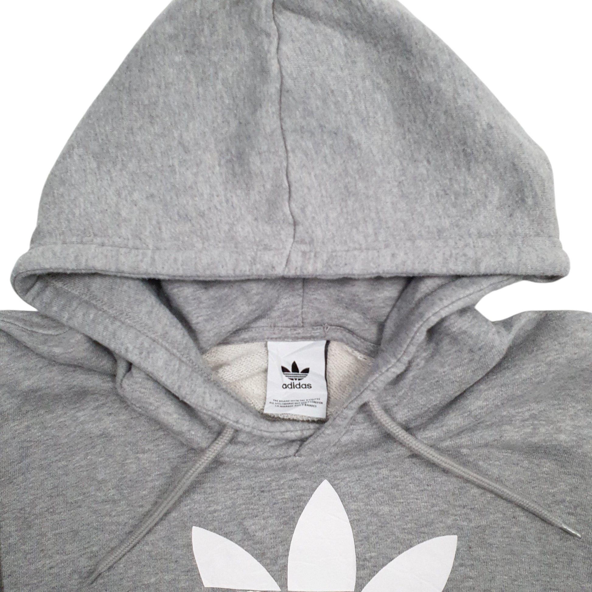 Mens Grey Adidas Spellout Hoodie Jumper