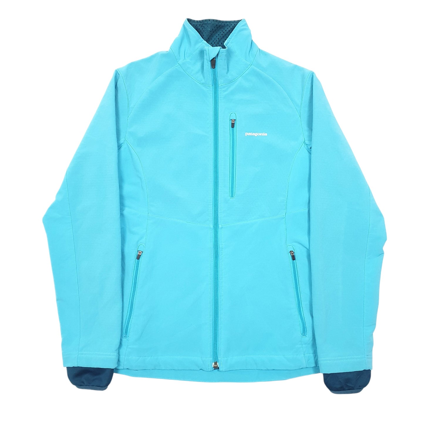 Womens Turquoise Patagonia Softshell Outdoors Active Full Zip Jumper