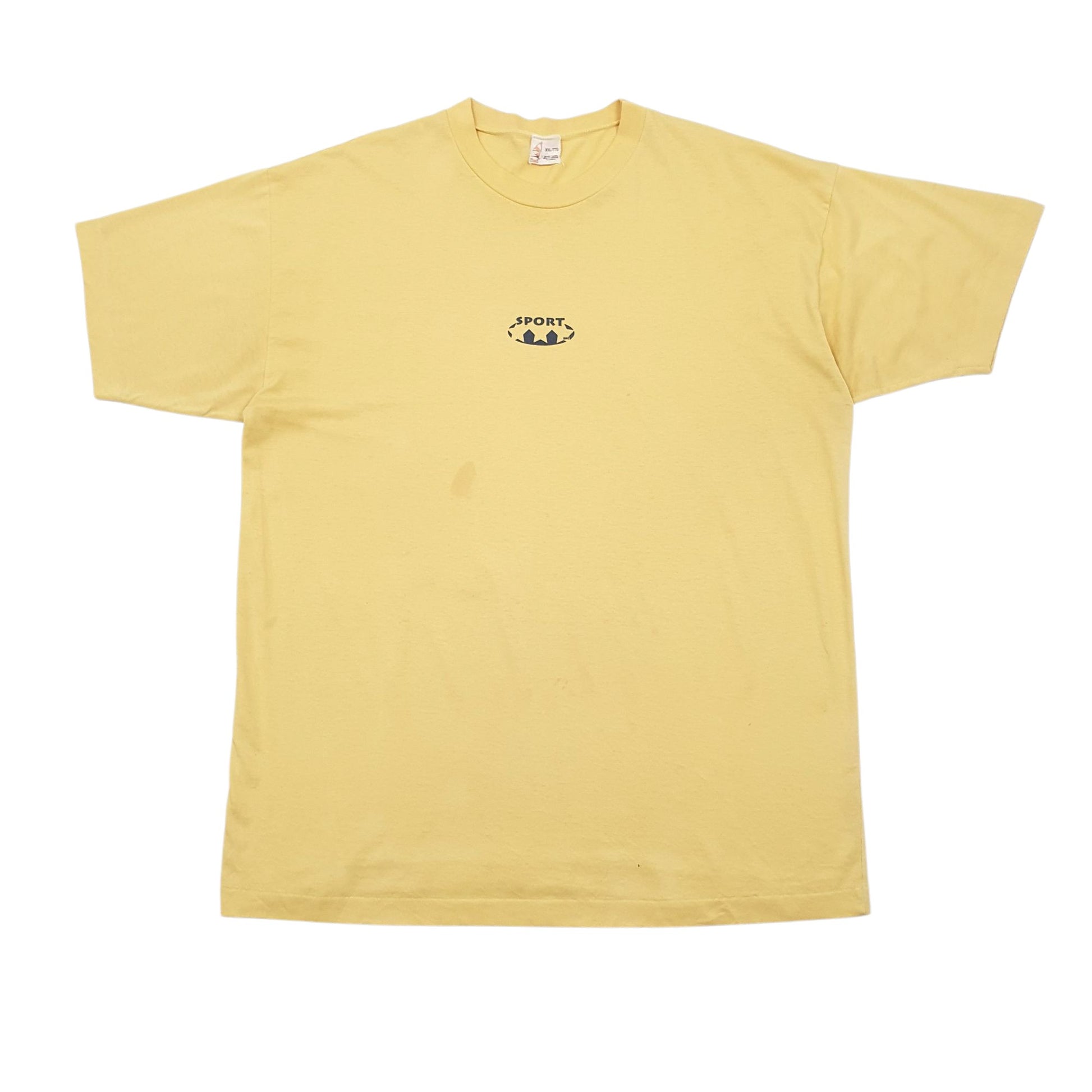 Mens Yellow Unbranded Single Stitch Vintage 90s Short Sleeve T Shirt