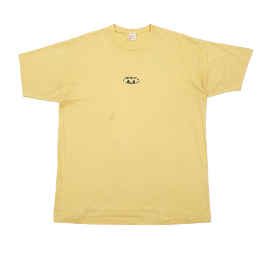 Mens Yellow Unbranded Single Stitch Vintage 90s Short Sleeve T Shirt
