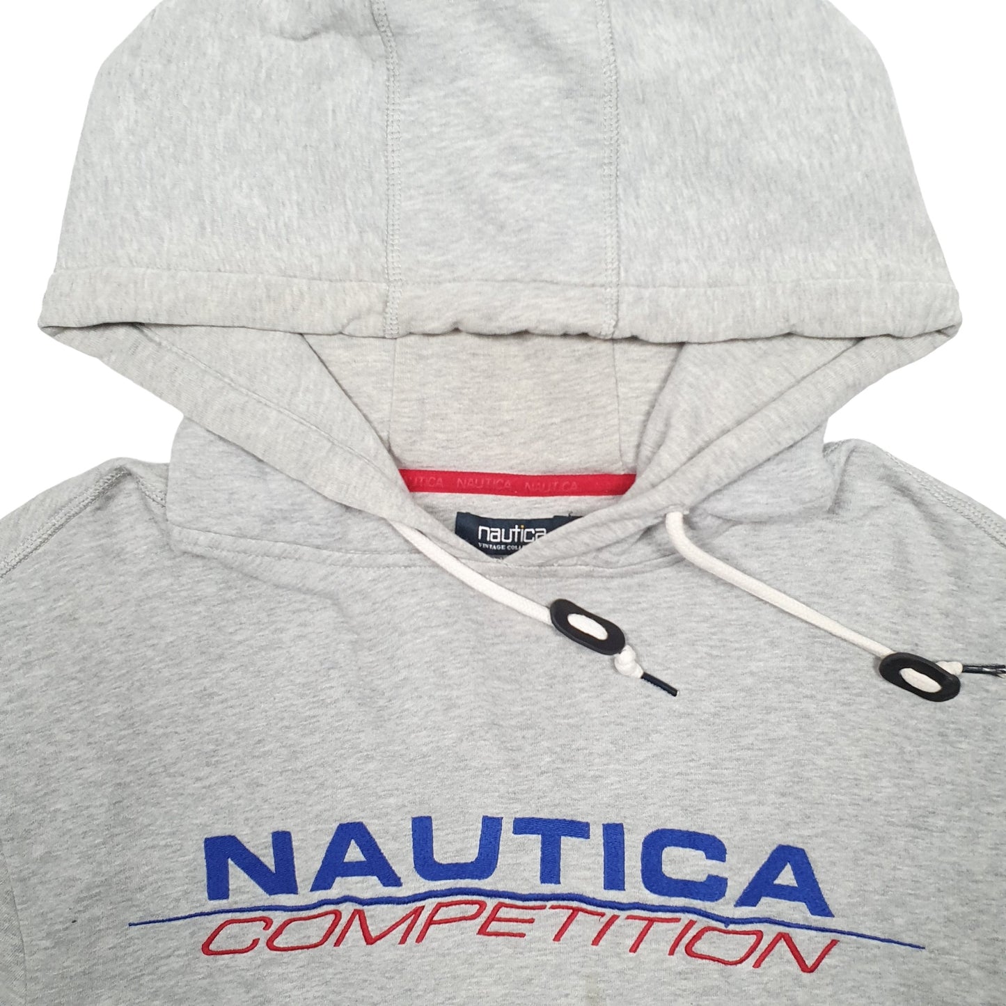 Mens Grey Nautica Spellout Hoodie Jumper