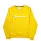 Mens Yellow Champion Spellout Crewneck Jumper