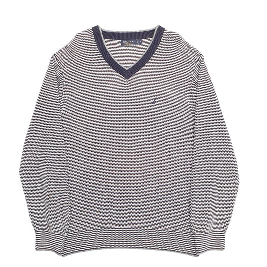 Mens White Nautica Knit Crewneck Jumper