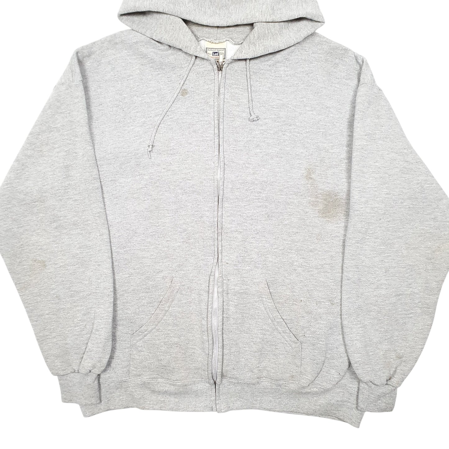 Mens Grey Lee Hoodie Heavyweight Full Zip Jumper