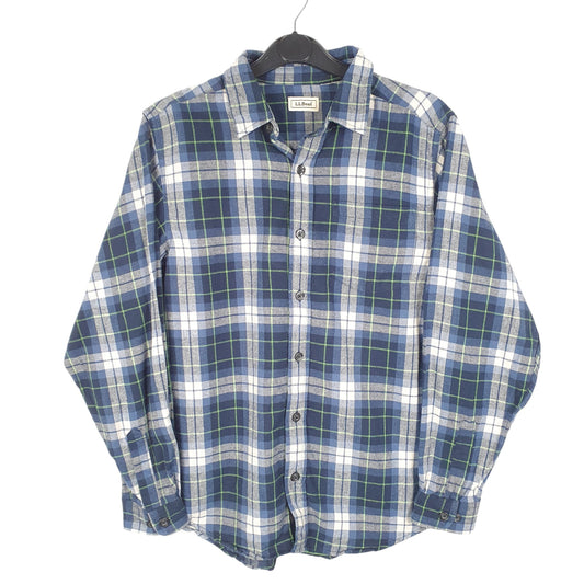 Mens Blue L.L.Bean Flannel Long Sleeve Shirt