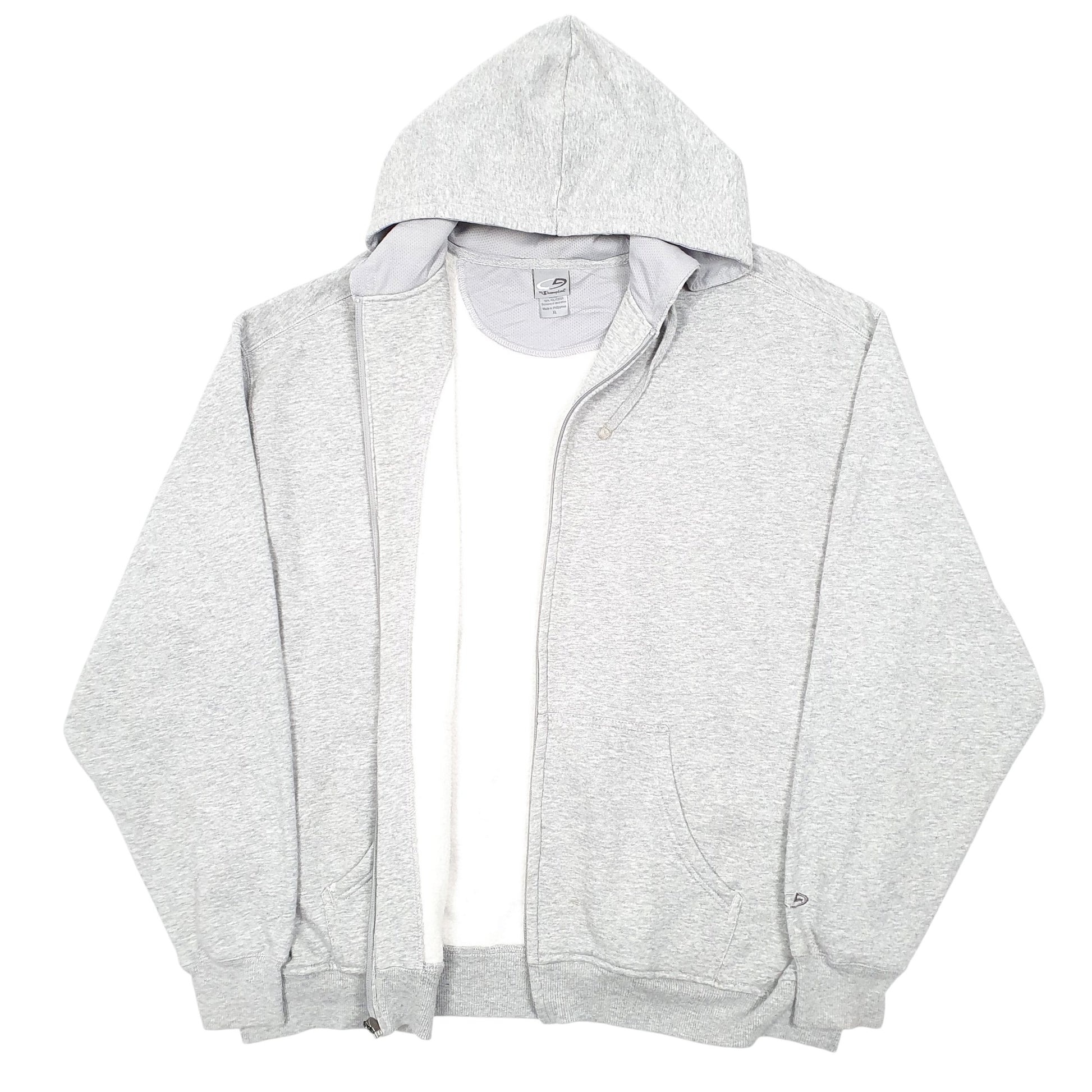 Mens Grey Champion Hoodie C9 Full Zip Jumper