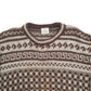 Mens Brown 100% Wool  Crewneck Jumper