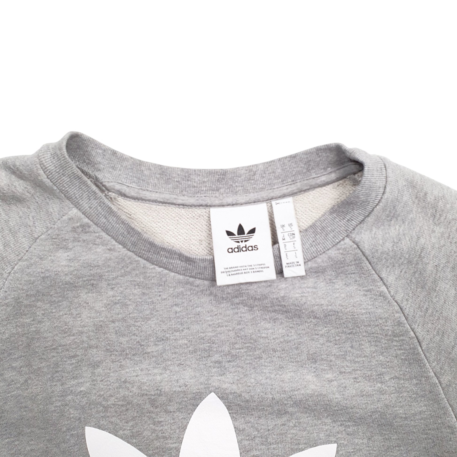 Mens Grey Adidas Spellout Crewneck Jumper
