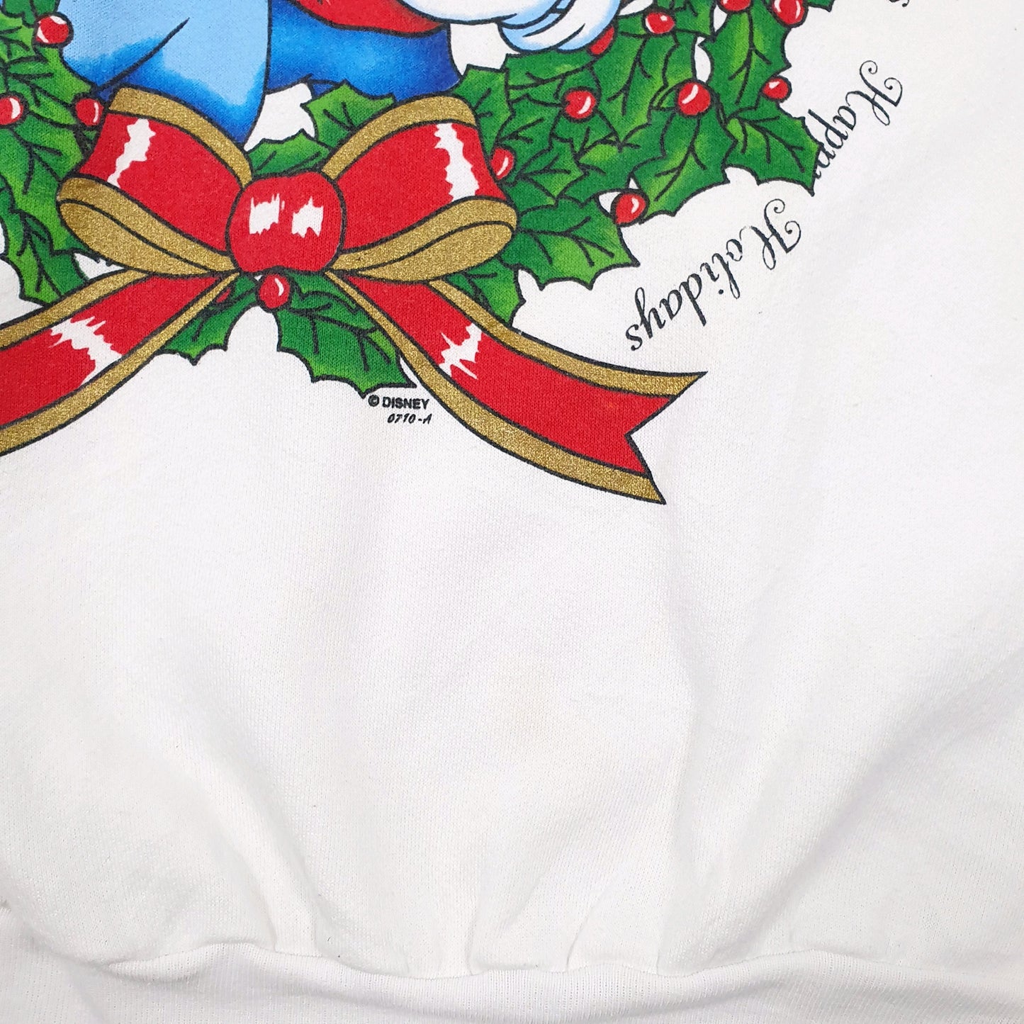 Mens White Disney Vintage Christmas Crewneck Jumper