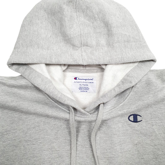 Womens Grey Champion Crop Spellout Hoodie Jumper