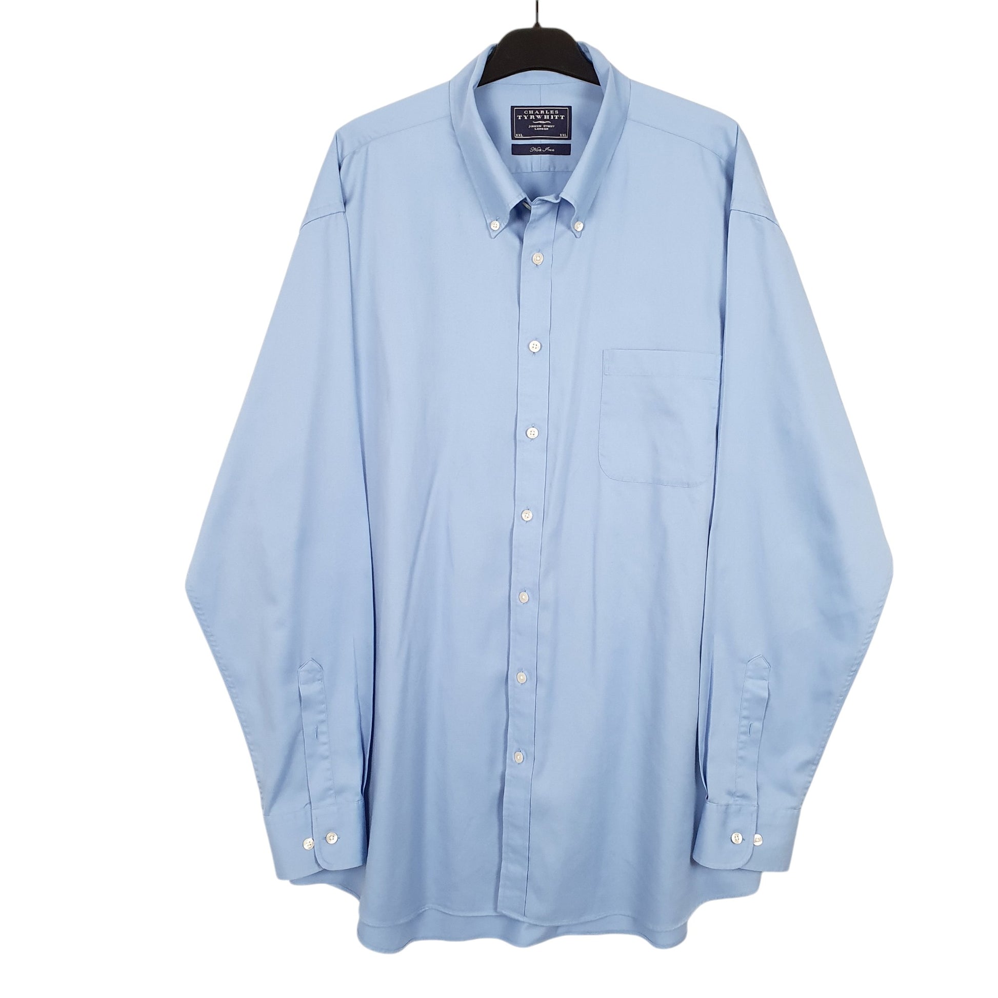 Mens Blue Charles Tyrwhitt Non Iron Long Sleeve Shirt