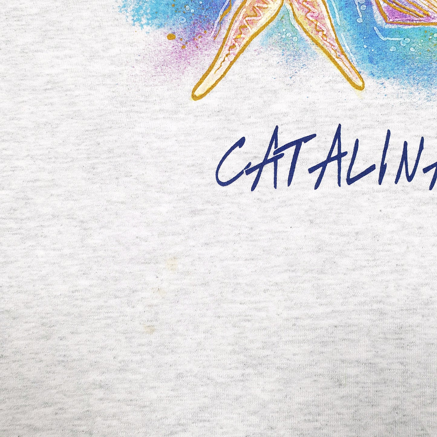 Mens Grey Unbranded Single Stitch Vintage 90s Catalina Island Short Sleeve T Shirt