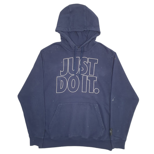 Mens Navy Nike Just Do It Spellout Hoodie Jumper