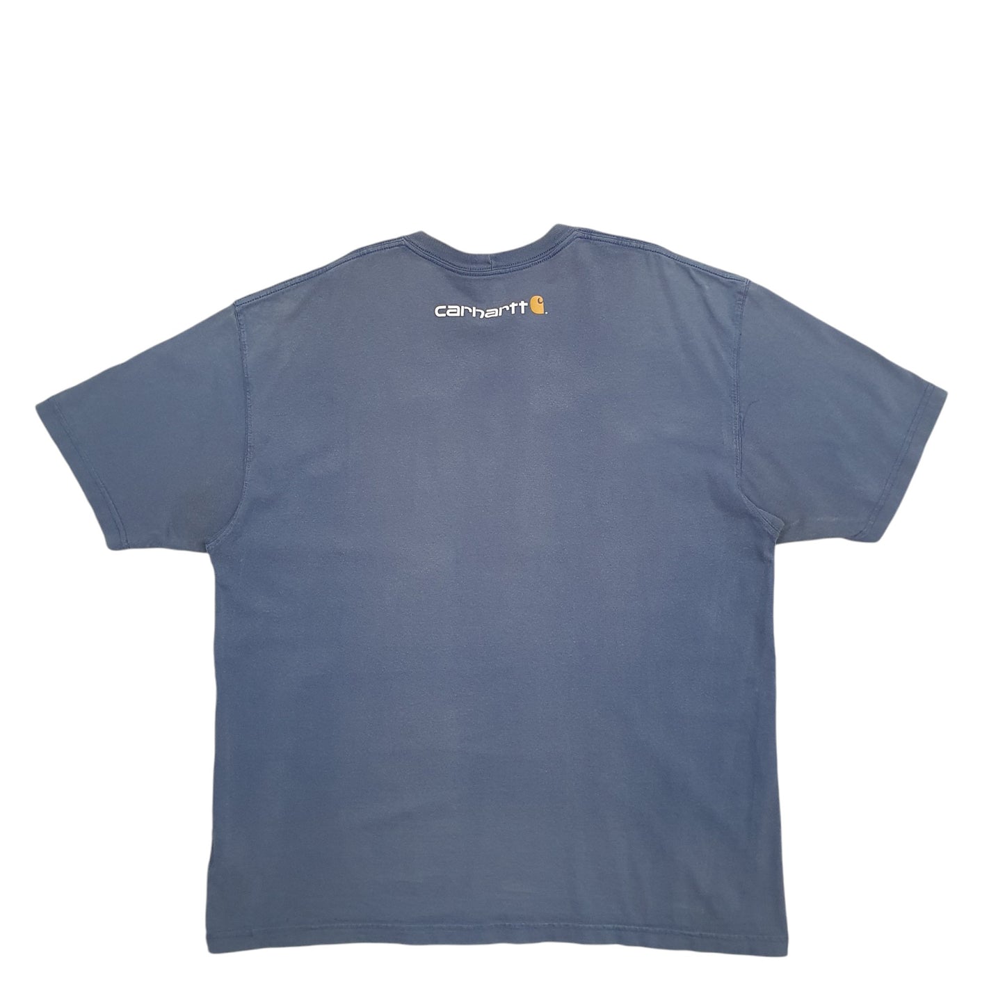 Mens Blue Carhartt Spellout Short Sleeve T Shirt