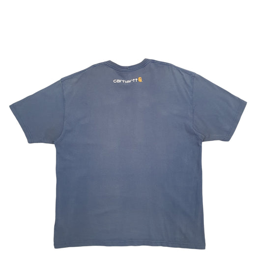 Mens Blue Carhartt Spellout Short Sleeve T Shirt