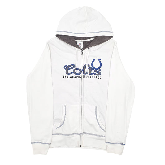 Womens White NFL Colts Idianapolis Football Sherpa Lined Full Zip Jumper