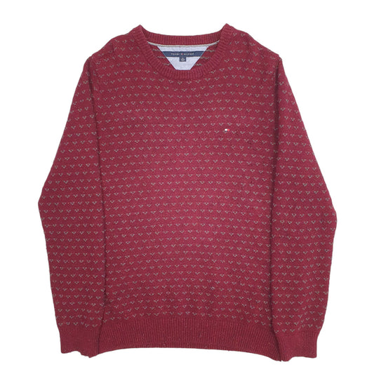 Mens Burgundy Tommy Hilfiger Knit Crewneck Jumper