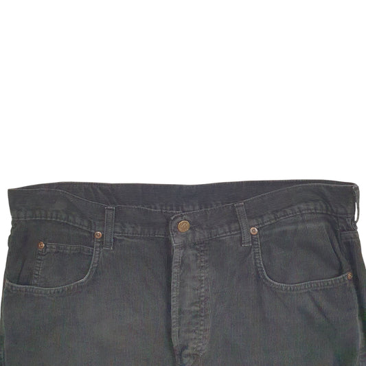 Mens Black Lee  Corduroy Trousers