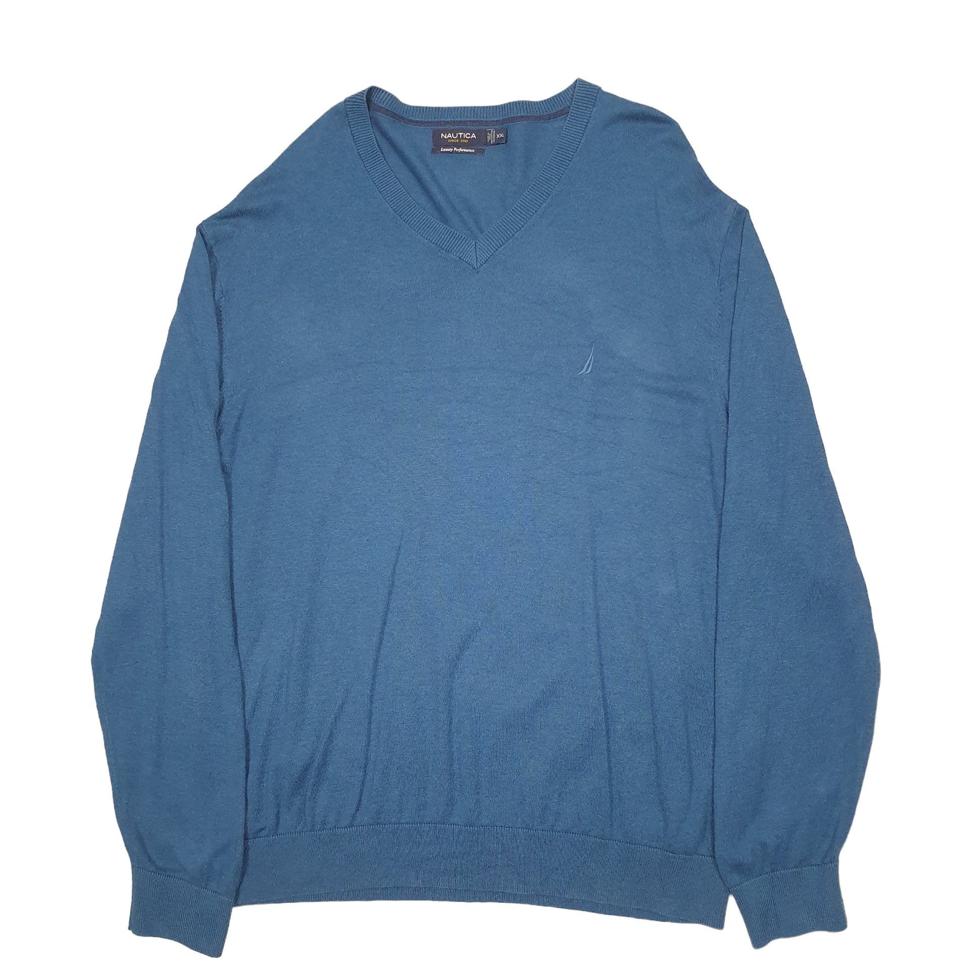 Mens Blue Nautica Knit Crewneck Jumper