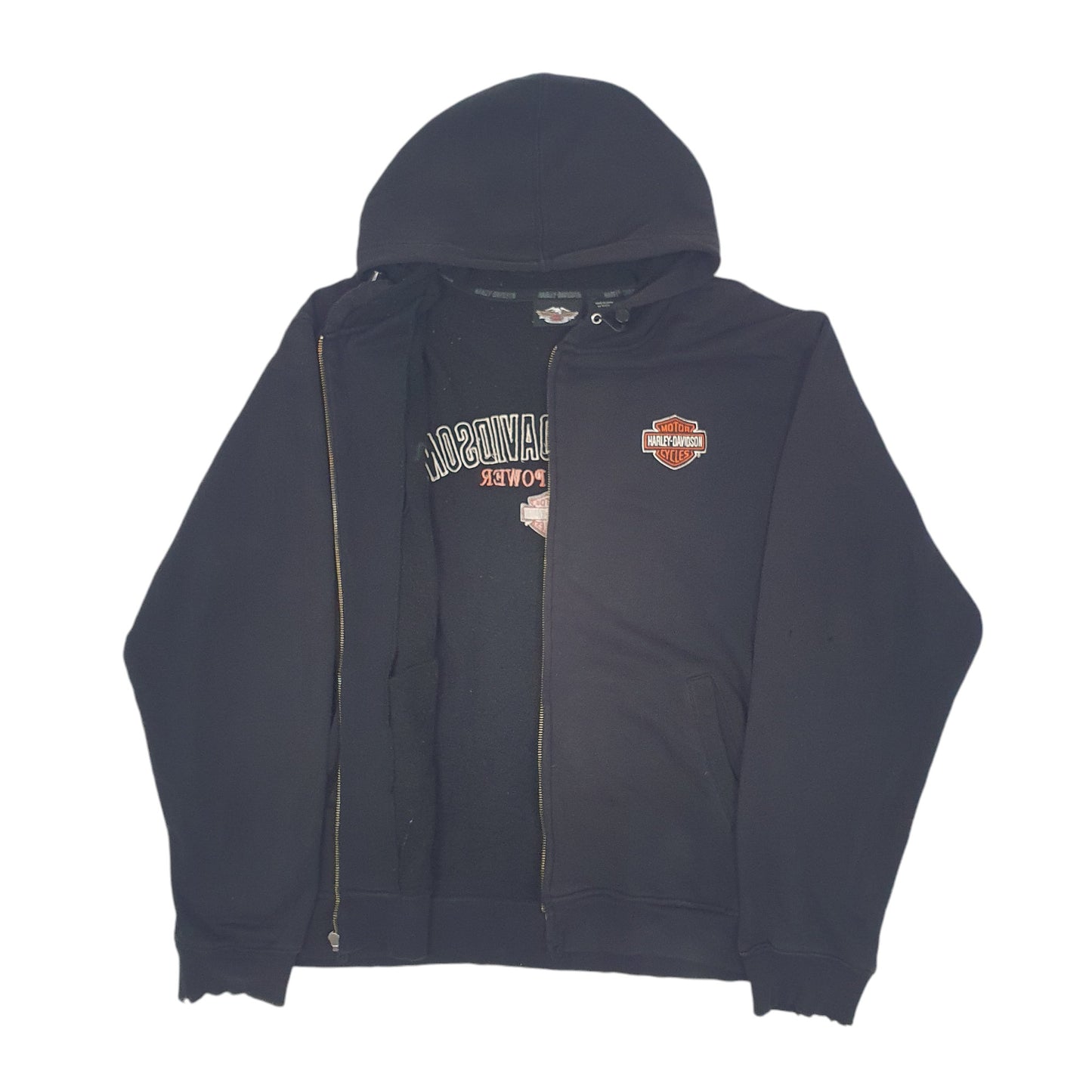 Mens Black Harley Davidson  Full Zip Jumper