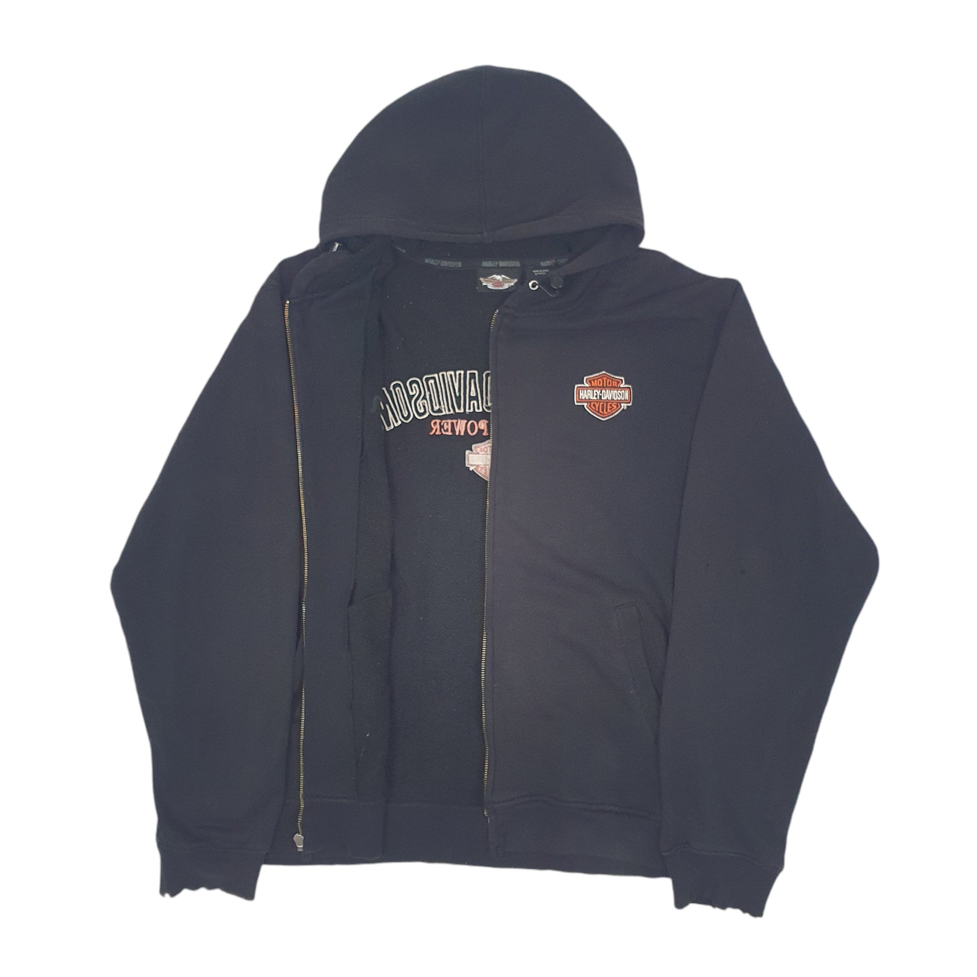 Mens Black Harley Davidson  Full Zip Jumper