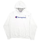 Mens White Champion Spellout Hoodie Jumper