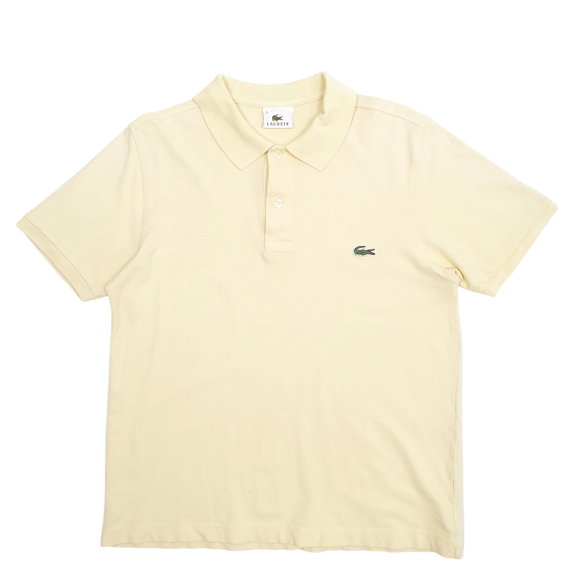 Mens Yellow Lacoste  Short Sleeve Polo Shirt