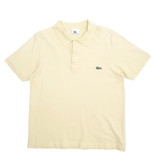 Mens Yellow Lacoste  Short Sleeve Polo Shirt