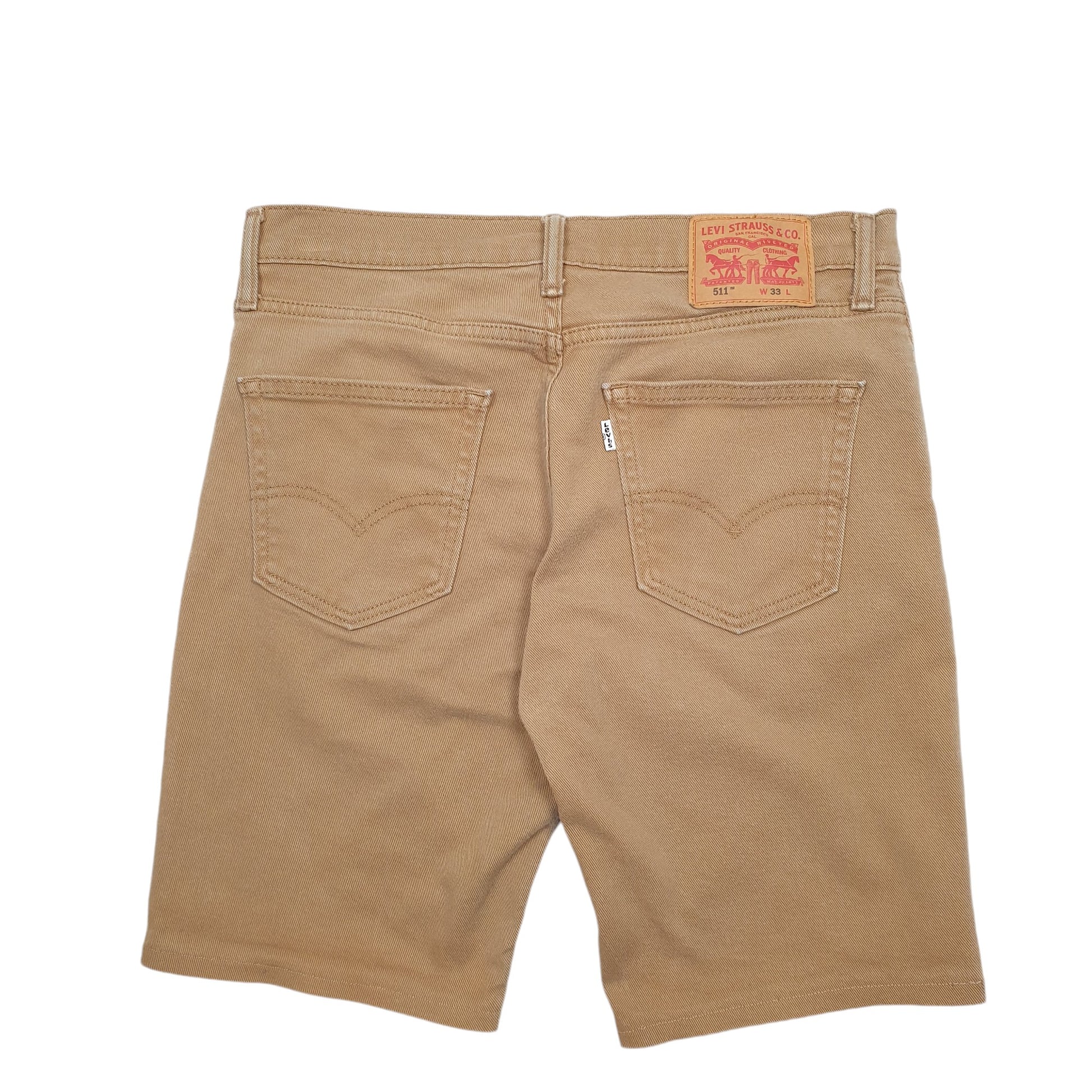 Mens Tan Levis Denim Jeans Jorts 511 Denim Shorts