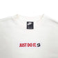Mens White Nike Spellout Crewneck Jumper