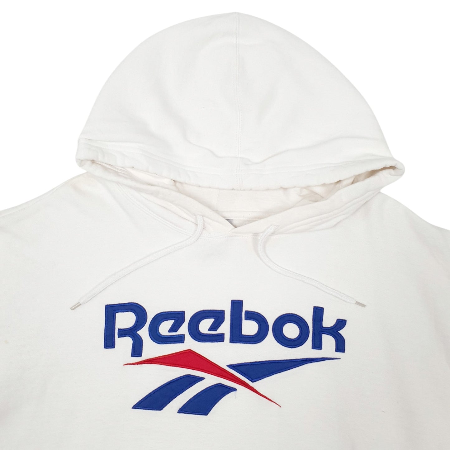 Mens White Reebok Spellout Hoodie Jumper