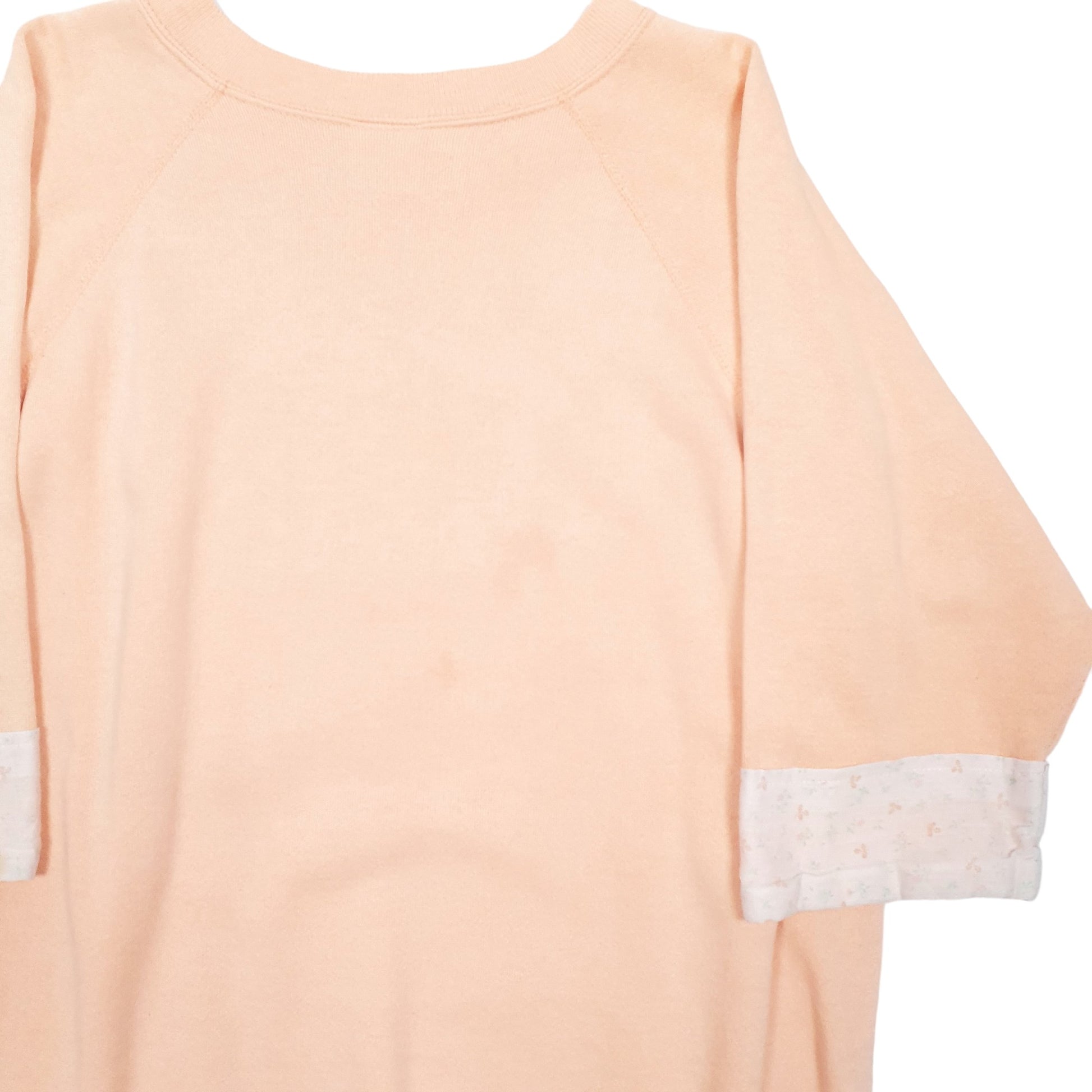 Womens Pink Pannill Vintage Half Sleeve 90s Made In USA Bows Crewneck Jumper