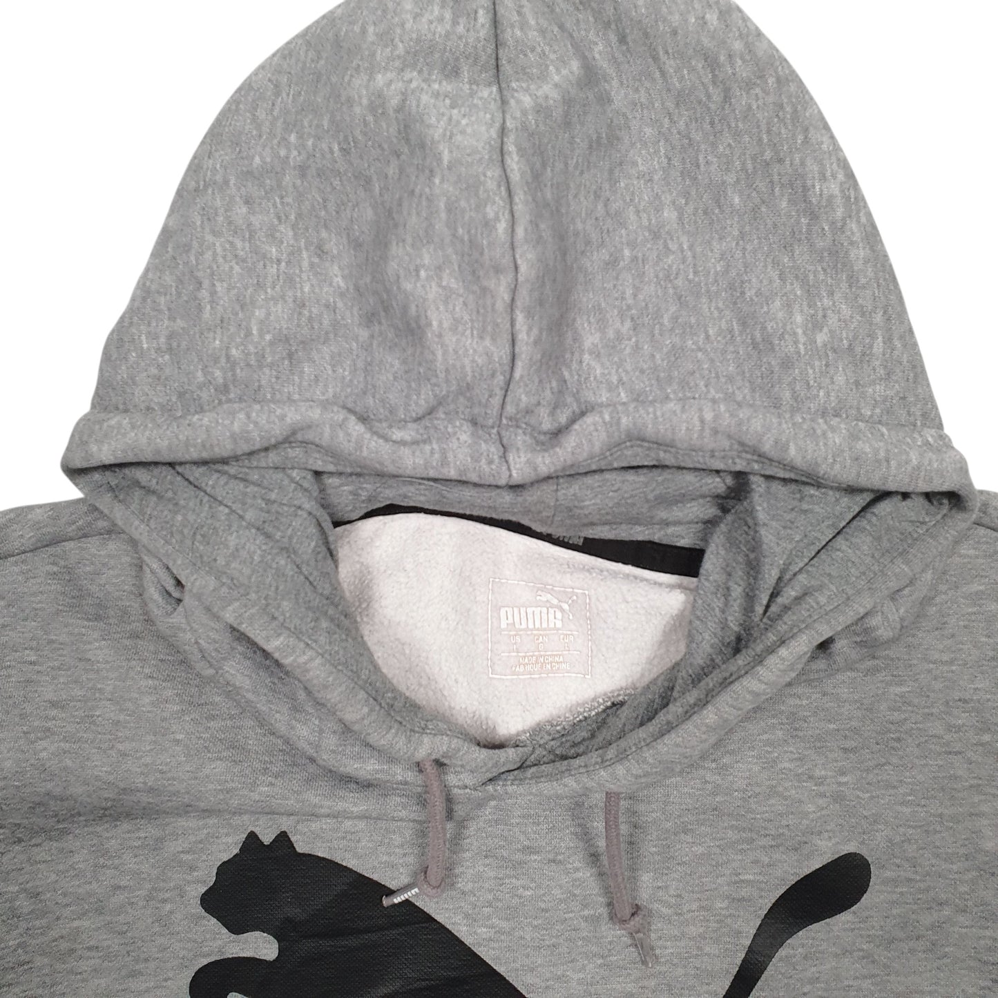 Mens Grey Puma Spellout Hoodie Jumper