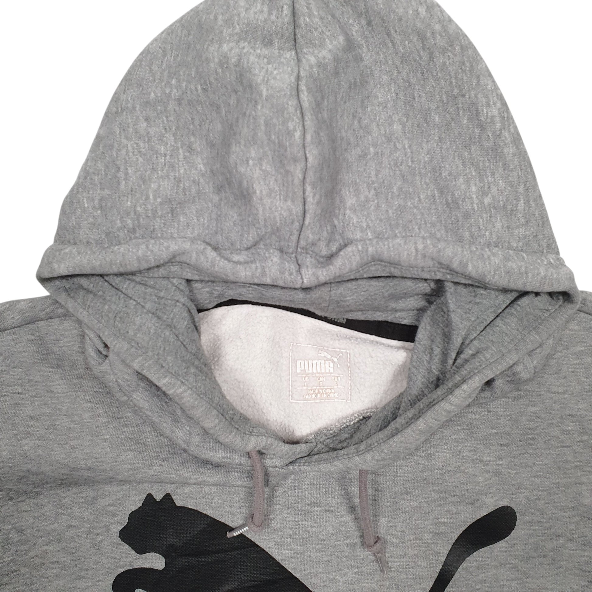 Mens Grey Puma Spellout Hoodie Jumper