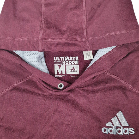 Mens Burgundy Adidas Climawarm Hoodie Jumper