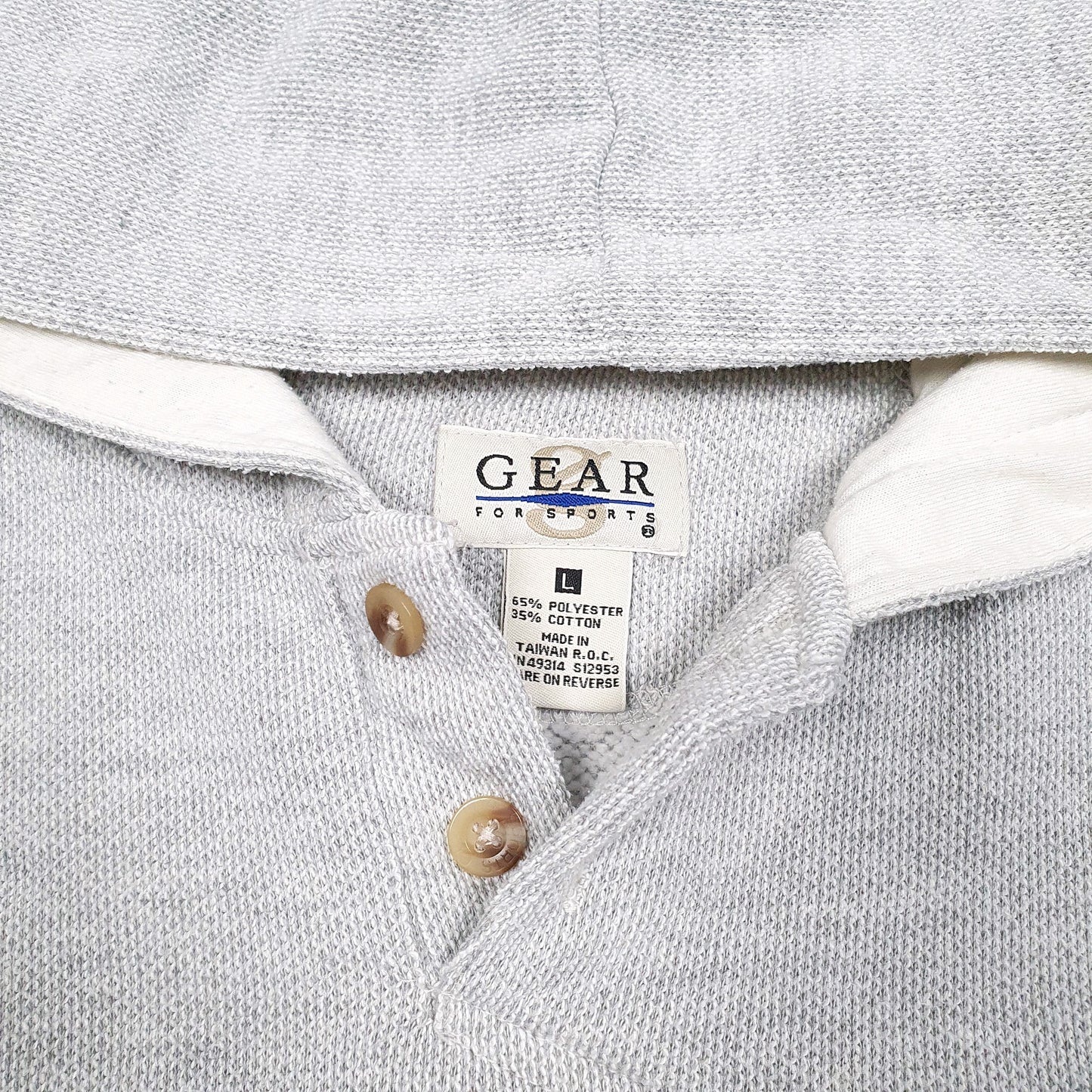 Mens Grey Gear For Sports Vintage University Of Missouri Tigers American Football 1993 Waffle Hoodie Jumper