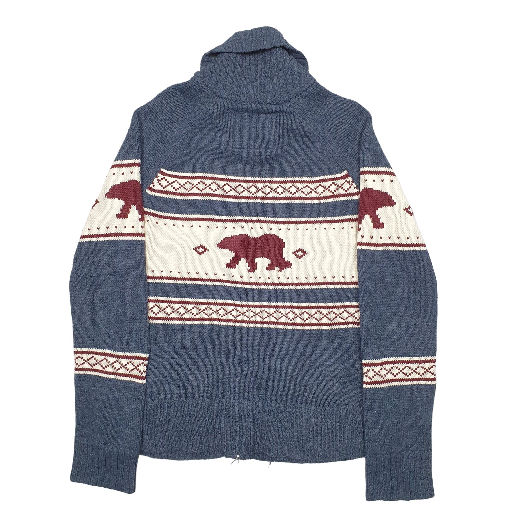 Mens Grey Bluenotes  Full Zip Jumper