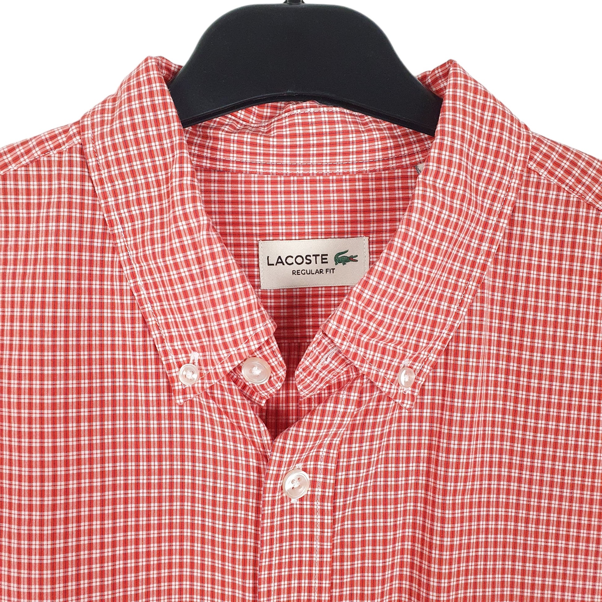 Mens Red Lacoste  Long Sleeve Shirt