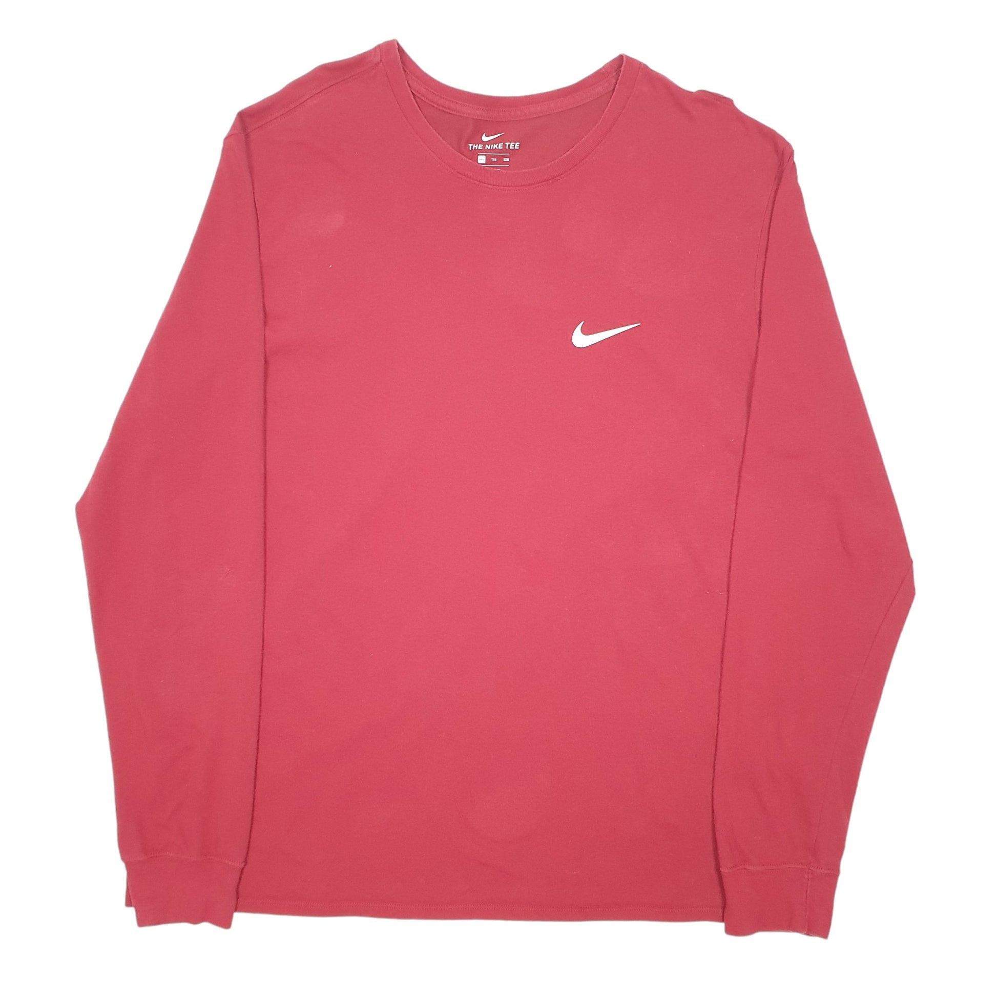 Mens Burgundy Nike Dri Fit Long Sleeve T Shirt