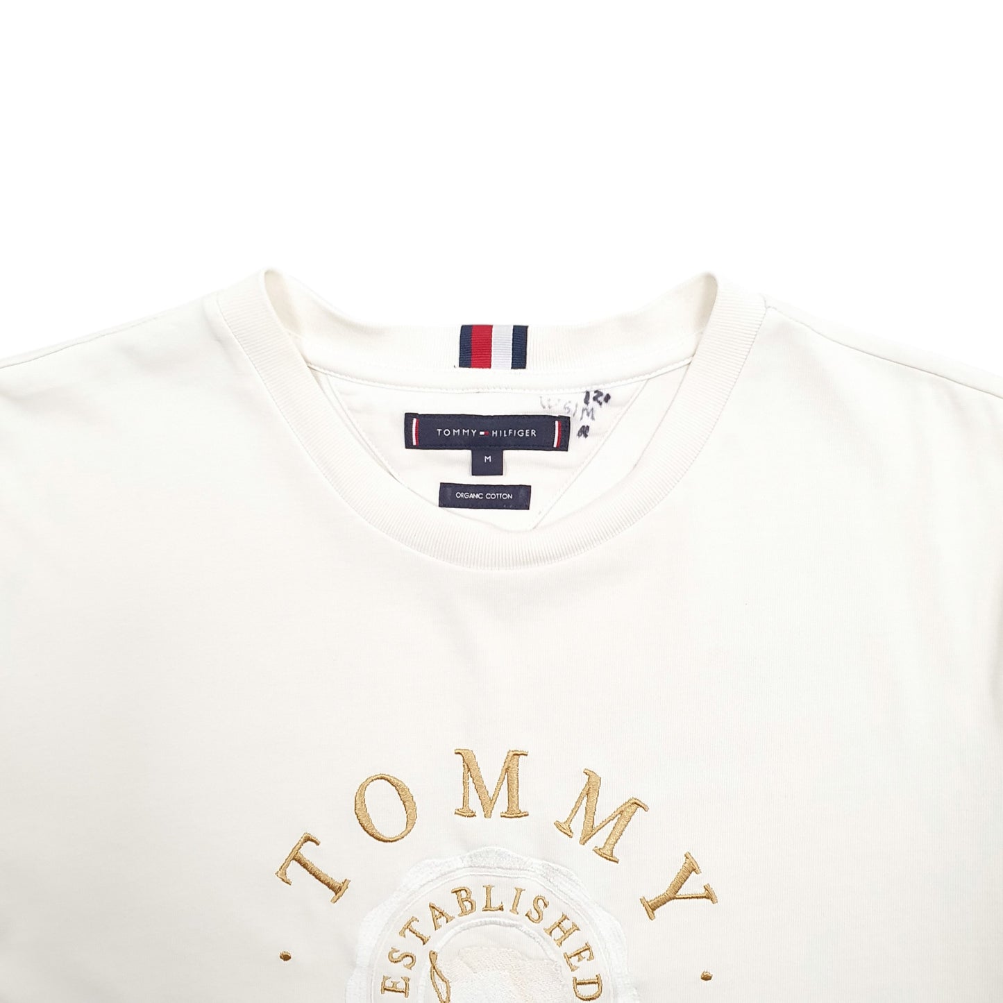 Mens Cream Tommy Hilfiger Spellout Short Sleeve T Shirt
