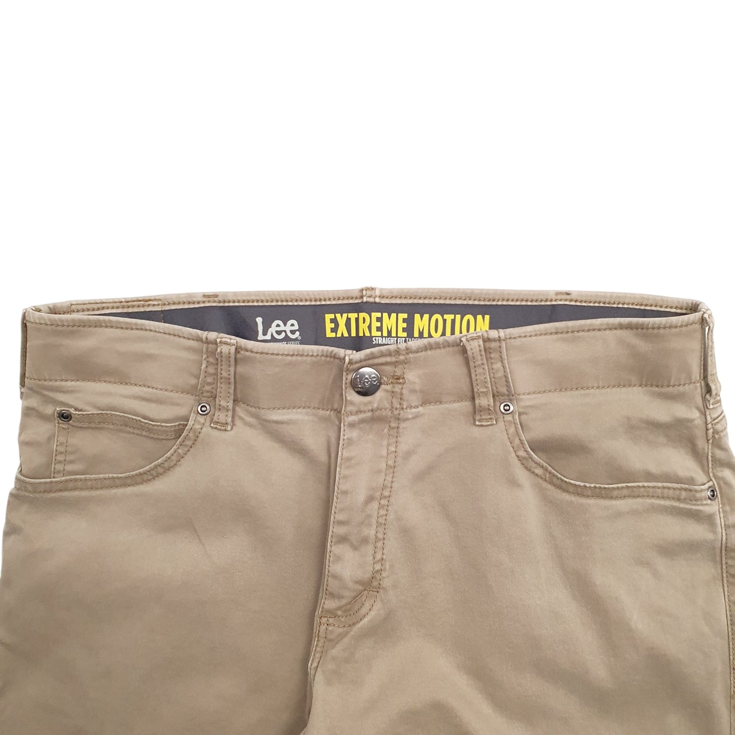 Mens Brown Lee Extreme Motion Chino Trousers