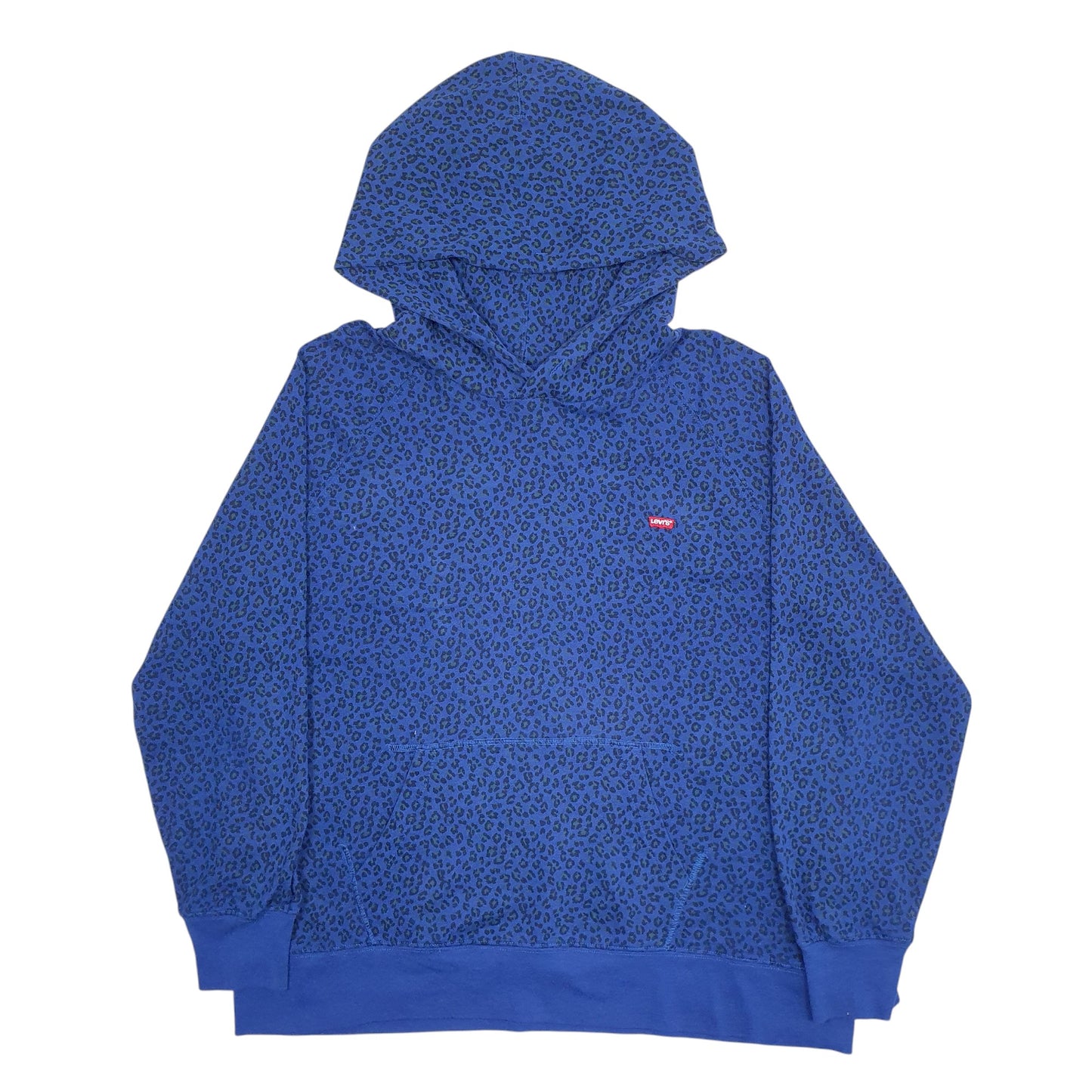 Womens Blue Levis Leopard print Hoodie Jumper