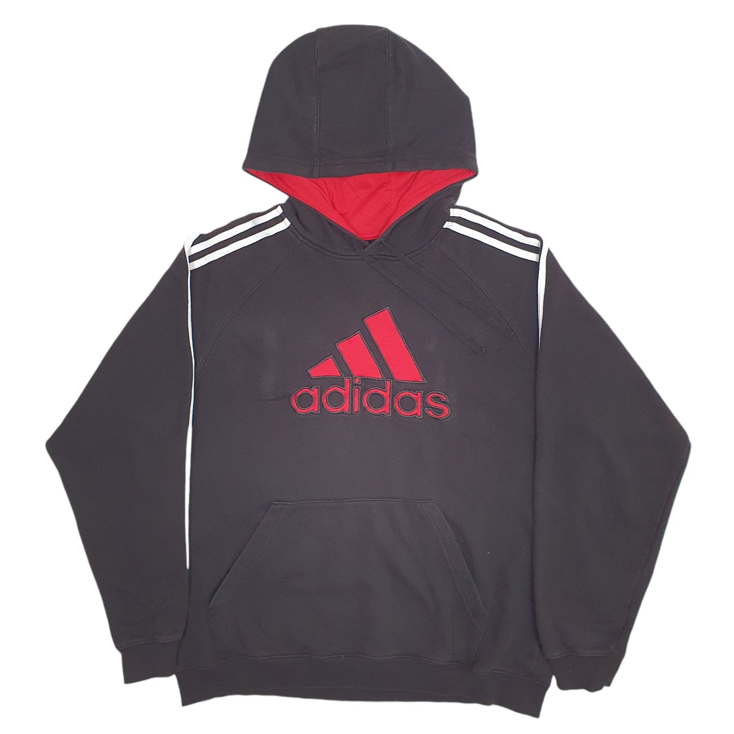 Mens Black Adidas Spellout Hoodie Jumper