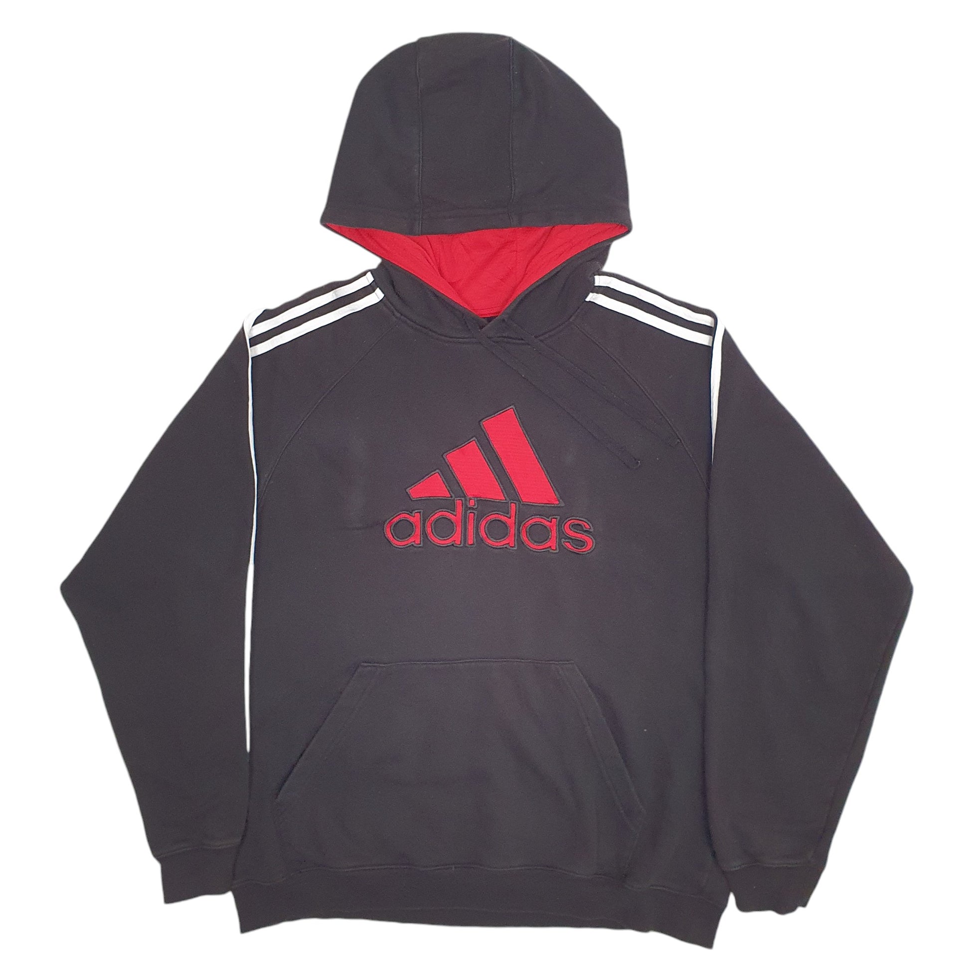 Mens Black Adidas Spellout Hoodie Jumper